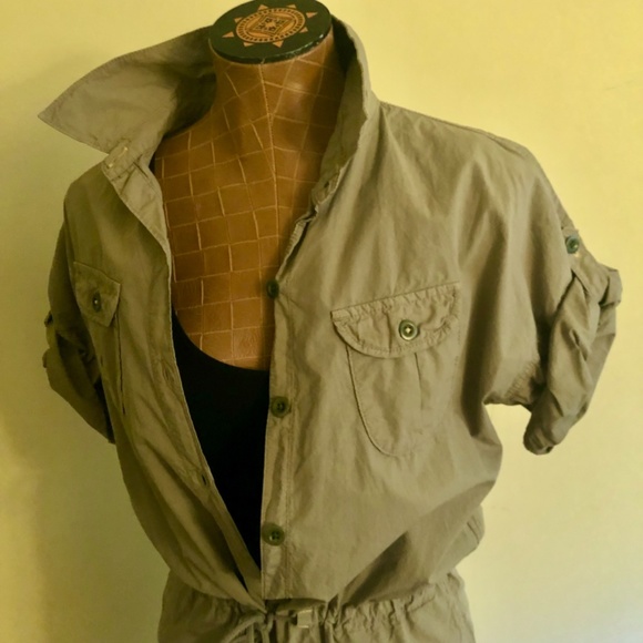 NWOT, GAP Cargo Dress, Khaki Green w/Draw String Waist - Picture 15 of 16